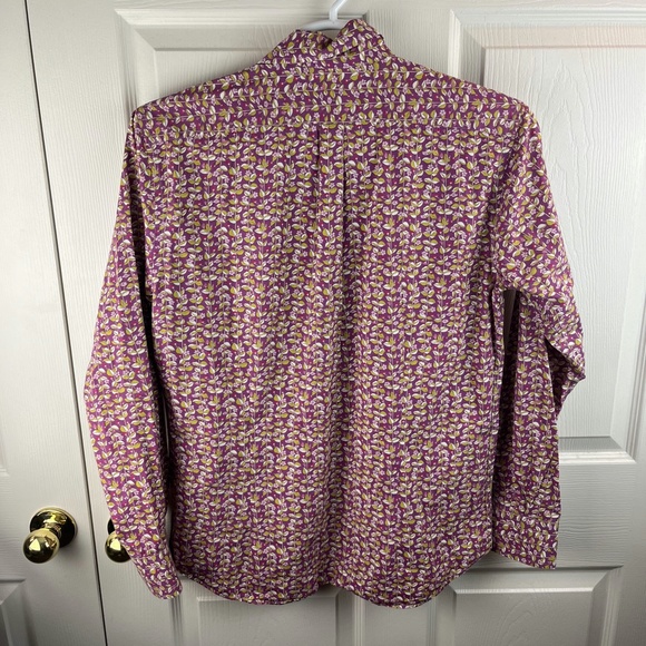 Men's Epaulet Los Angeles Floral Button Front Shirt Purple Large - Picture 4 of 4